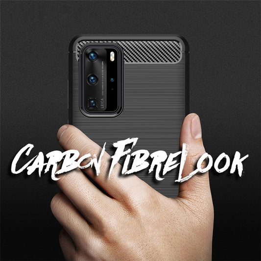 NALIA Carbon Look Case for Huawei P40 Pro, Phone Case Protective Bag TPU Cover