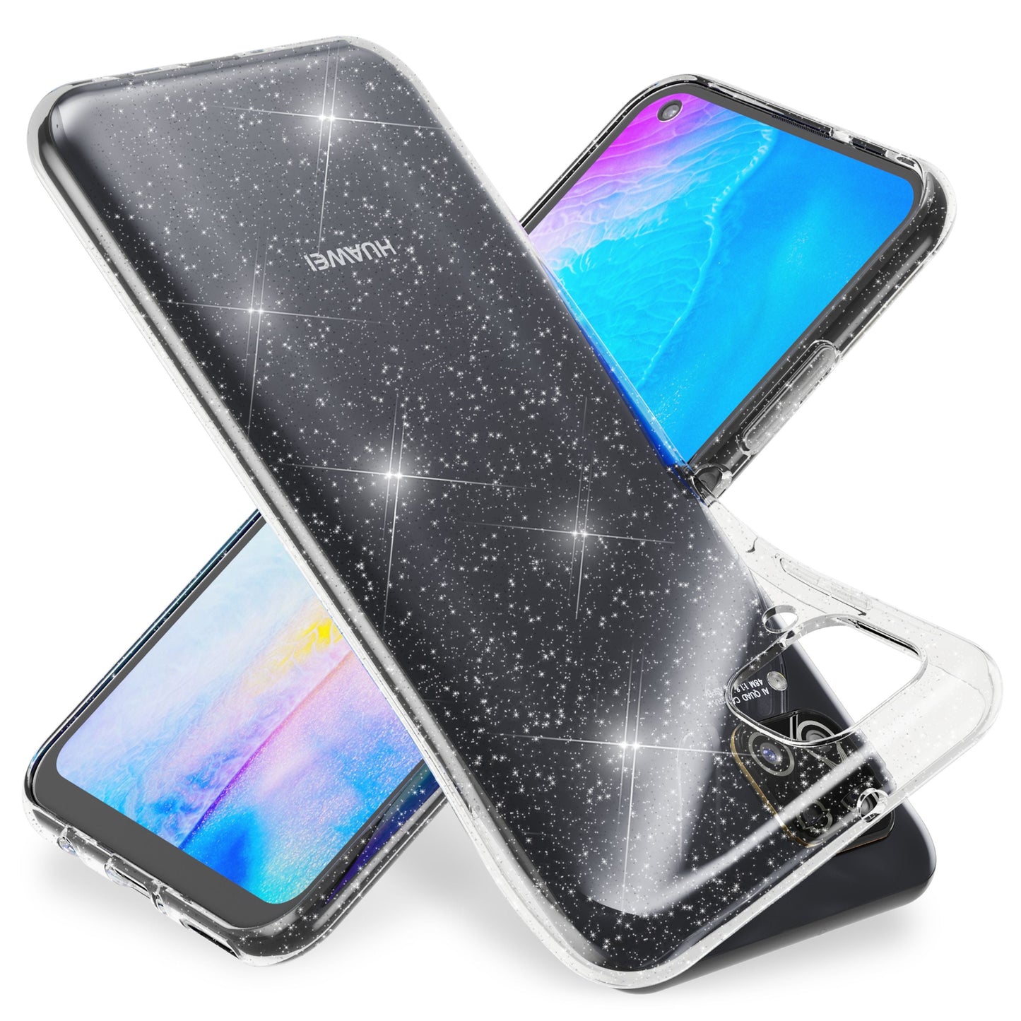 NALIA Glitrandi Símahulstur fyrir Huawei P40 Lite, Glitrandi Sílikon Símahulstur