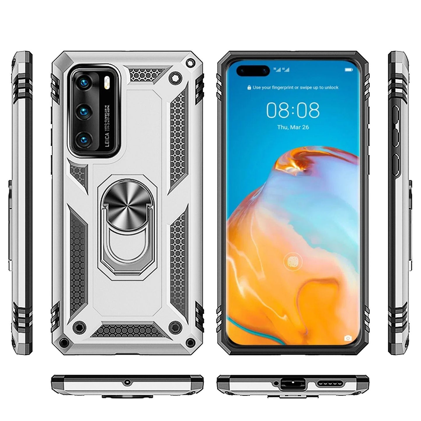 NALIA Ring Case fyrir Huawei P40, farsímahlífðarhulstur, þunnt hulstur með stuðara