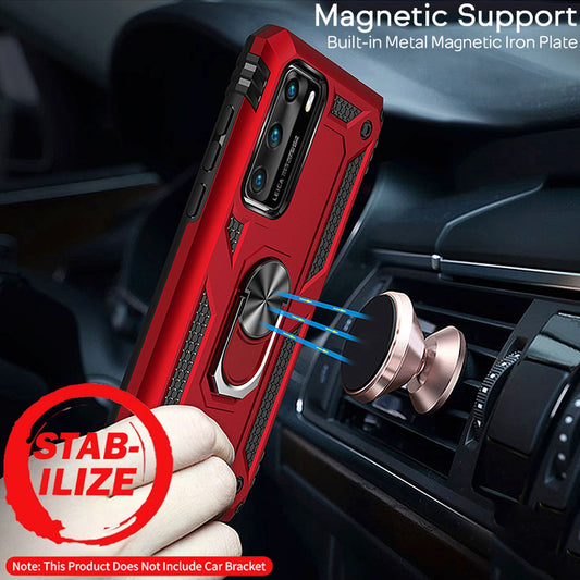 NALIA Ring Case for Huawei P40, Mobile Phone Protective Case Slim Cover Bumper Case