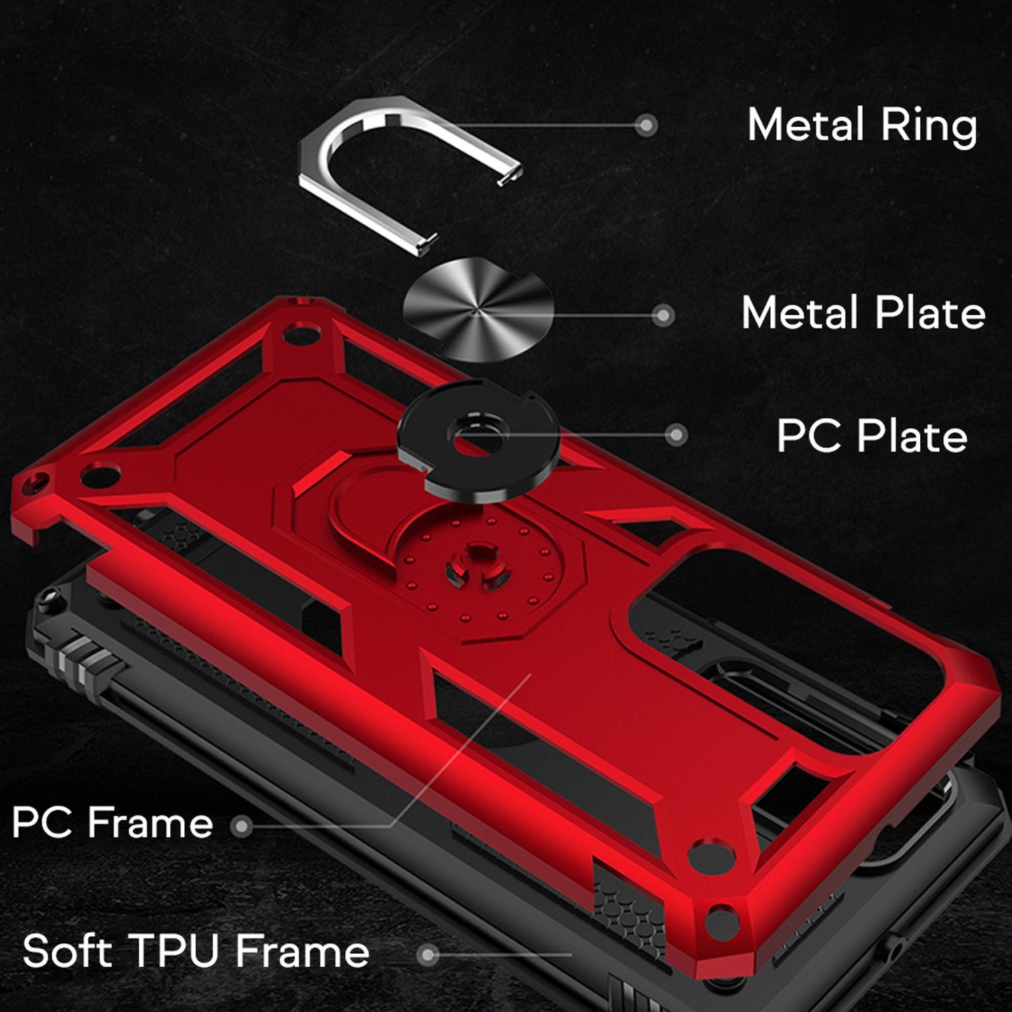 NALIA Ring Case fyrir Huawei P40, farsímahlífðarhulstur, þunnt hulstur með stuðara