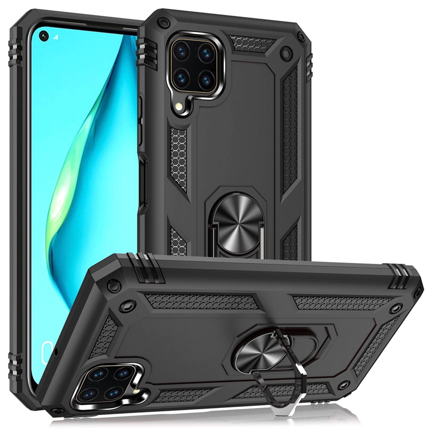 NALIA Ring Case fyrir Huawei P40 Lite, símahlífðarhulstur með stuðara