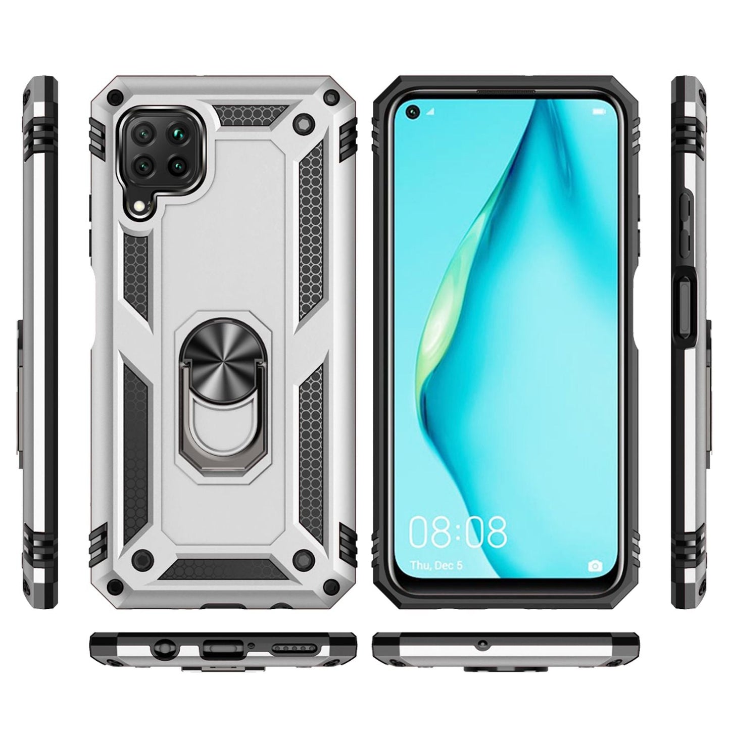 NALIA Ring Case fyrir Huawei P40 Lite, símahlífðarhulstur með stuðara