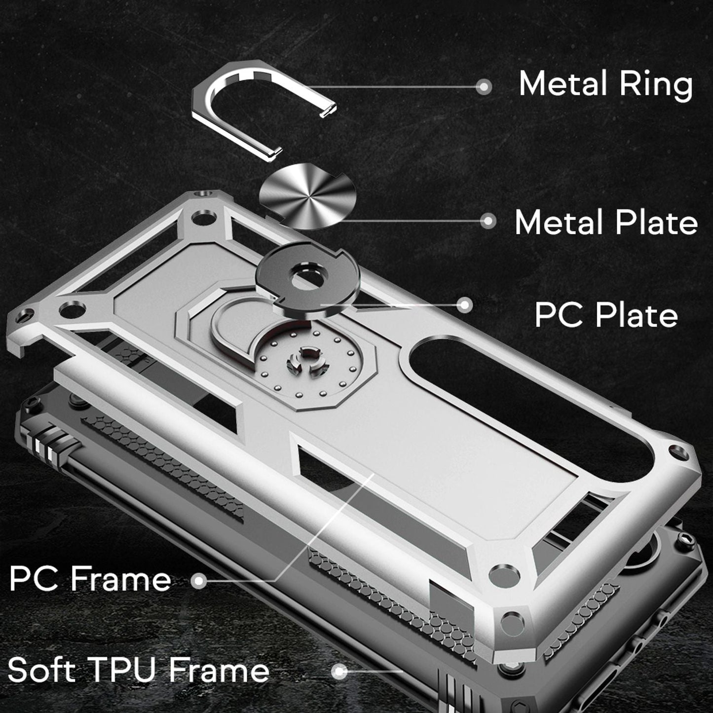 NALIA 360° Ring Phone Case for Xiaomi Mi 10 / Mi 10 Pro, Protective Phone Case Cover