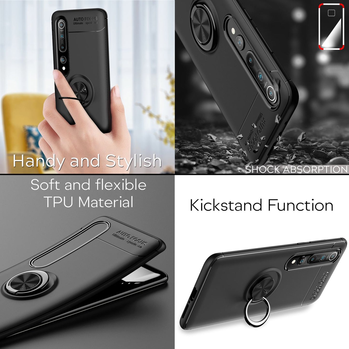 NALIA Ring Case for Xiaomi Mi 10 / Mi 10 Pro, Phone Case Protective Cover Bumper