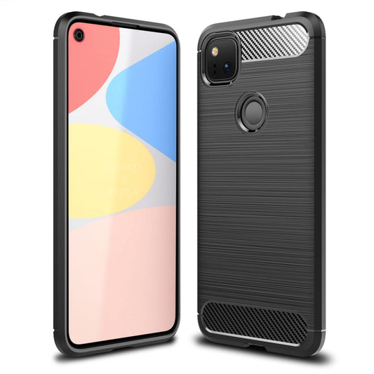 NALIA Phone Case for Google Pixel 4a, Carbon Case Silicone Cover Protective Bag