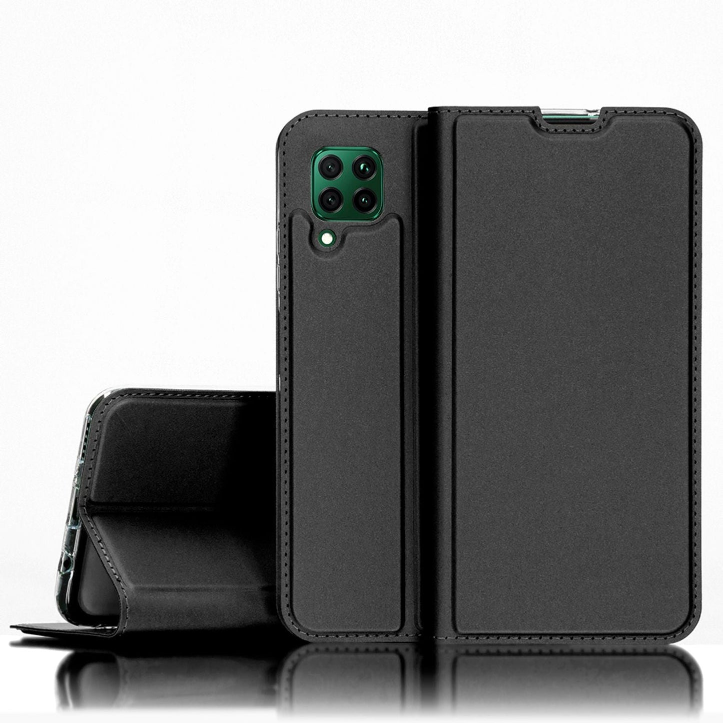 NALIA Flip Case for Huawei P40 lite, Faux Leather Cover Bumper Case