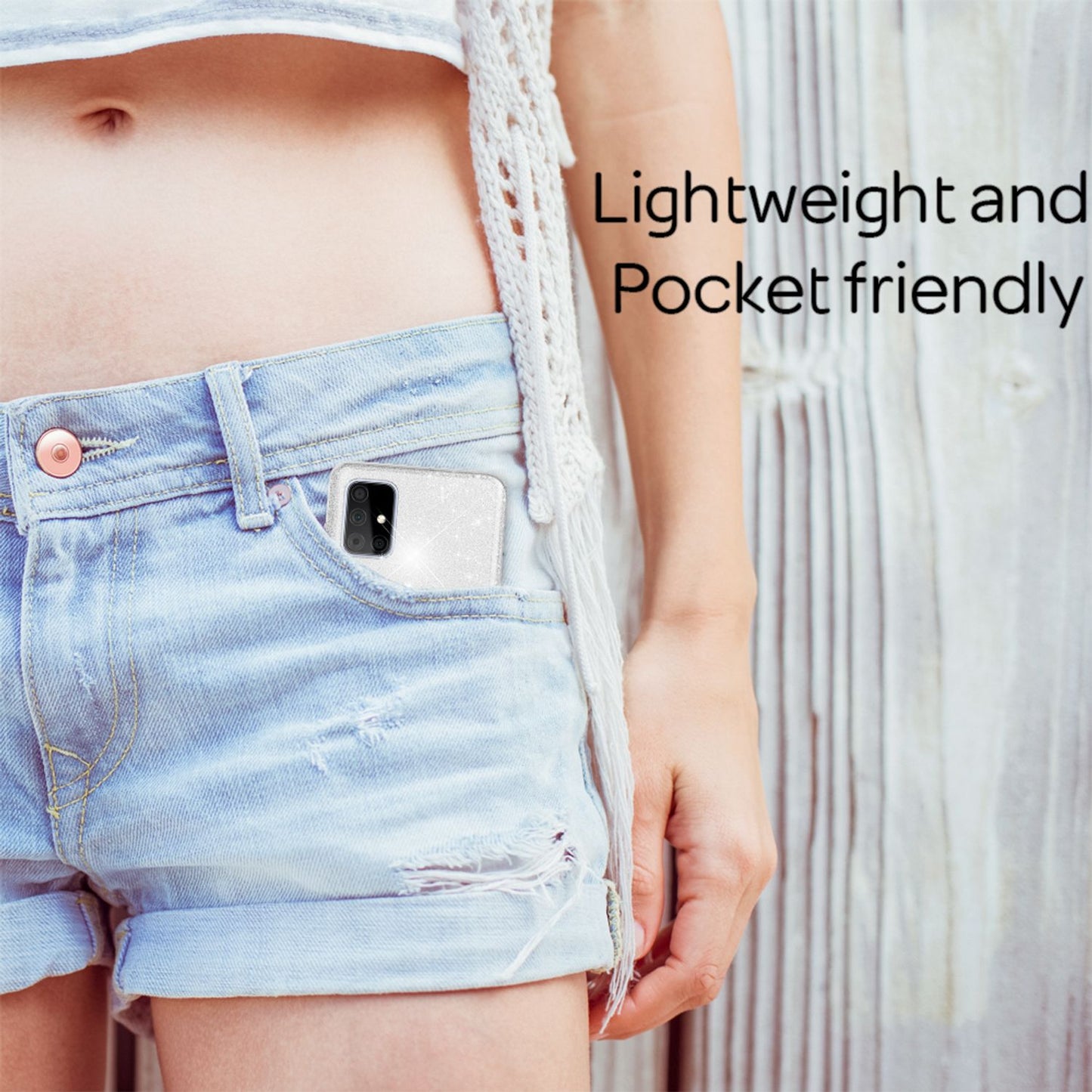 NALIA Glitrandi símahulstur fyrir Samsung Galaxy A71, Glitrandi hulstur með hlífðarsteinum