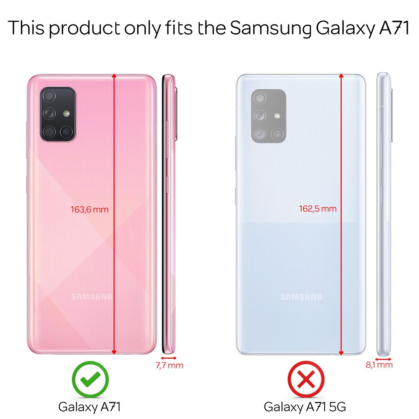 NALIA Glitrandi símahulstur fyrir Samsung Galaxy A71, Glitrandi hulstur með hlífðarsteinum