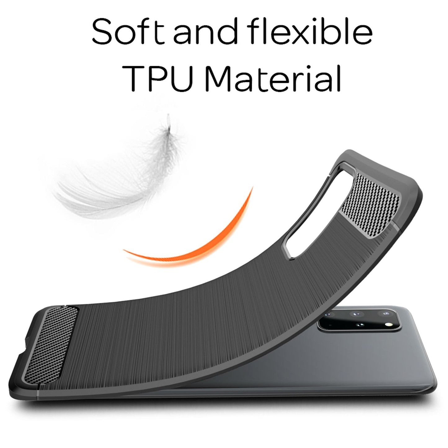 NALIA carbon look mobile phone case for Samsung Galaxy S20 Plus, silicone cover case