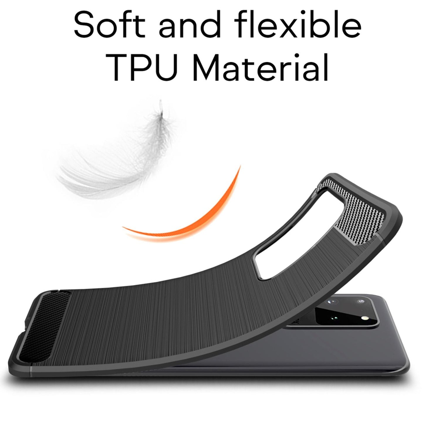 NALIA Carbon Look Phone Case for Samsung Galaxy S20 Ultra, Silicone Cover Case