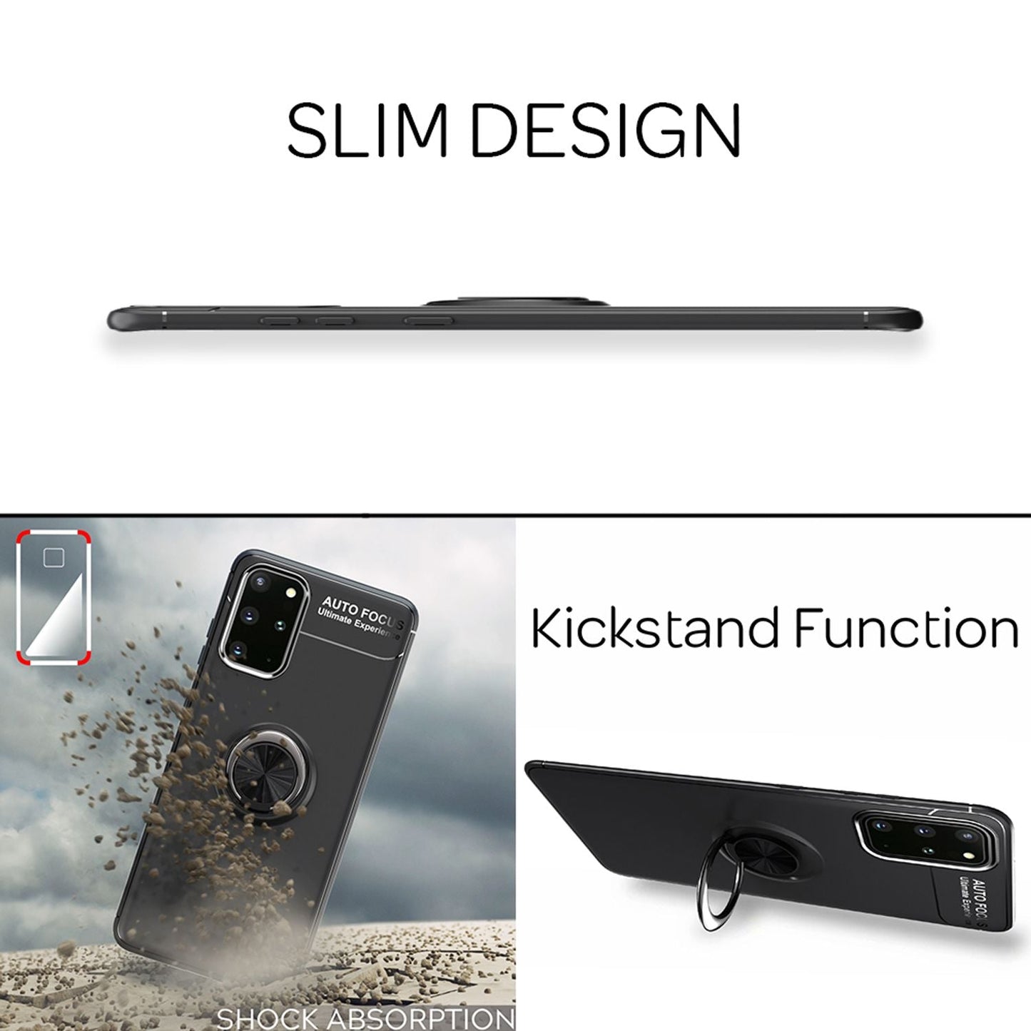 NALIA Ring Handy Hülle für Samsung Galaxy S20 Plus, Silikon Cover Case Halter