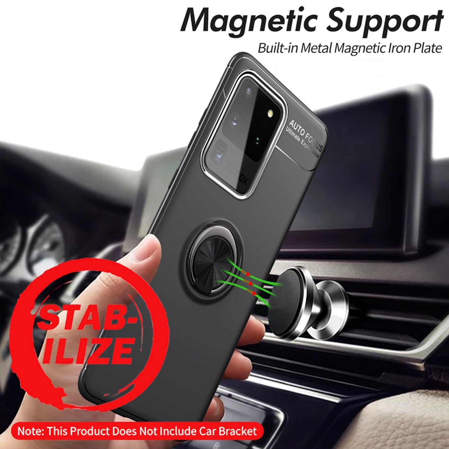 NALIA Ring símahulstur fyrir Samsung Galaxy S20 Ultra, sílikon hulstur