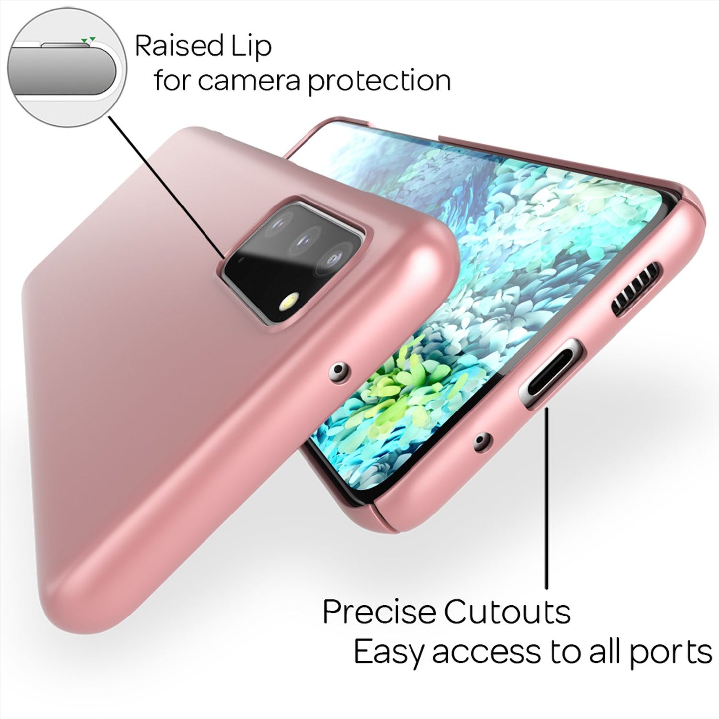 NALIA Hard Case for Samsung Galaxy S20, Slim Phone Case Cover Bumper Bag