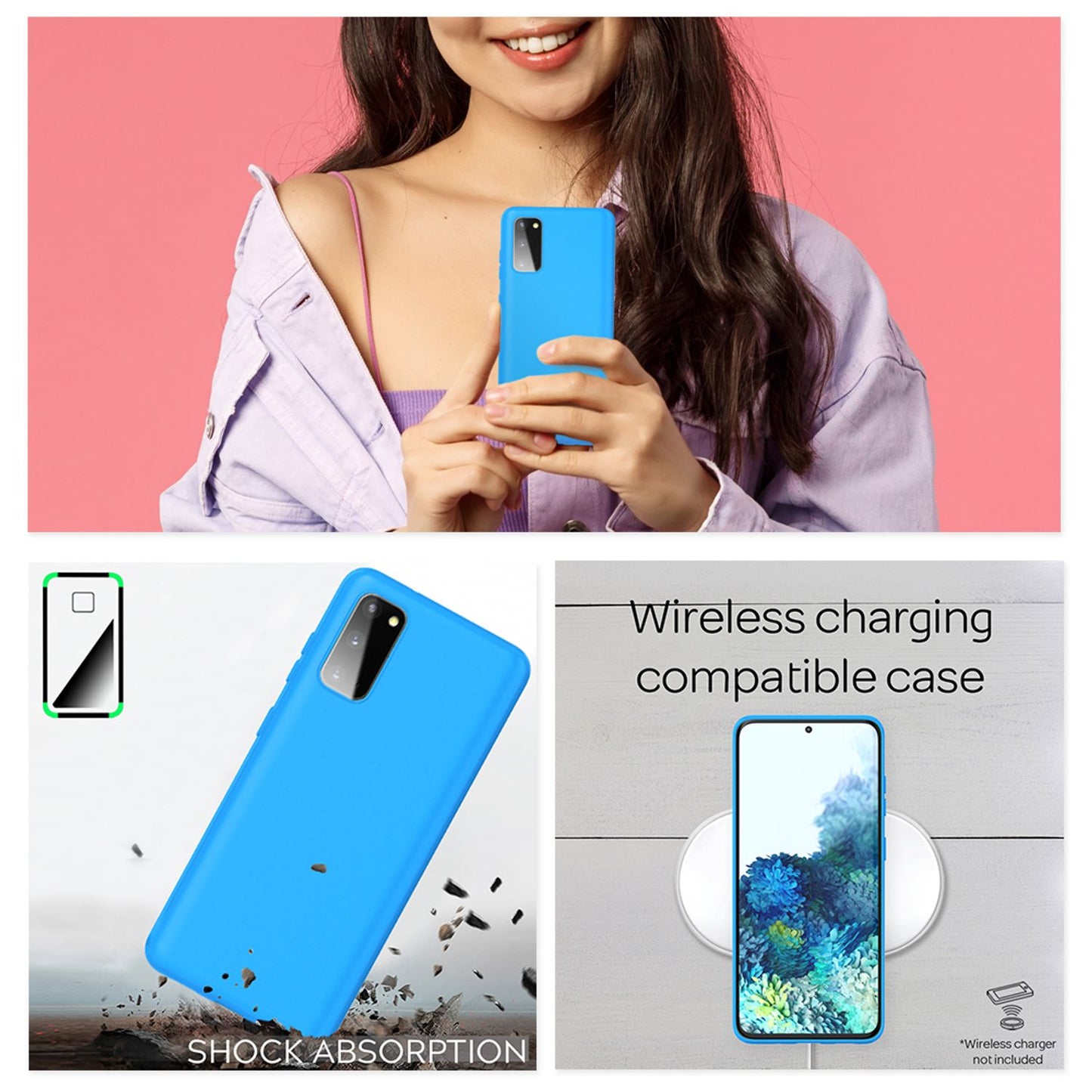 NALIA Neon símahulstur fyrir Samsung Galaxy S20, sílikonhulstur með stuðara