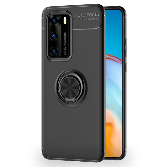 NALIA Ring Phone Case for Huawei P40, Slim Silicone Cover Case with 360 Degree Holder