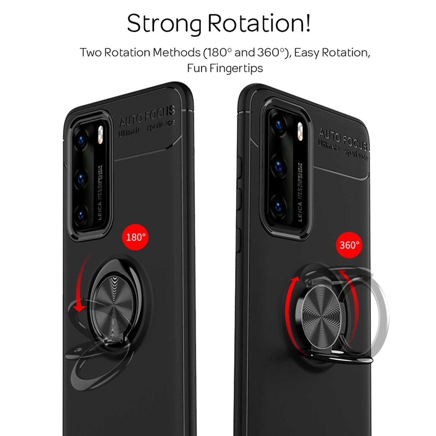 NALIA Ring Phone Case for Huawei P40, Slim Silicone Cover Case with 360 Degree Holder