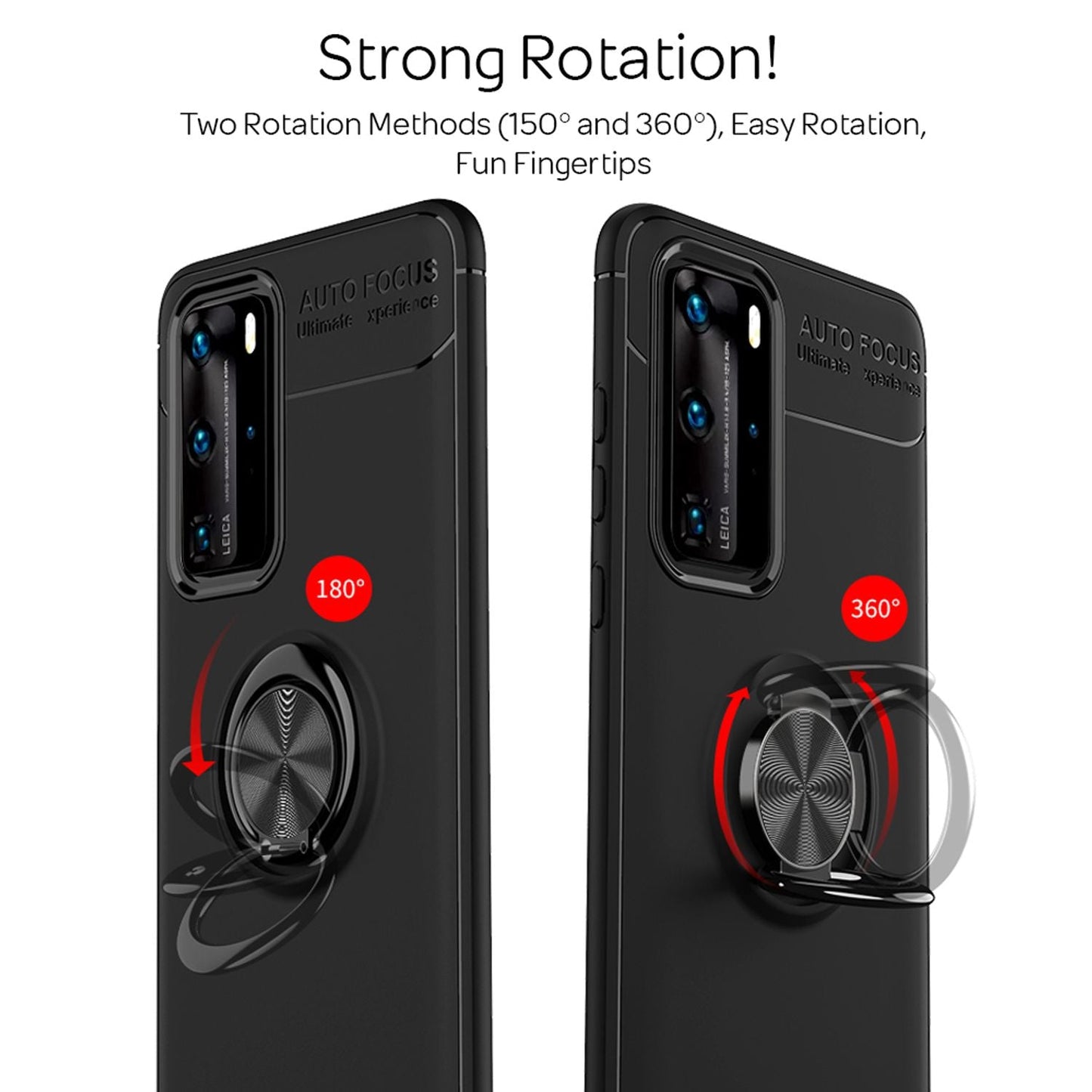 NALIA Ring Phone Case for Huawei P40 Pro, Silicone Cover Case with 360 Degree Holder