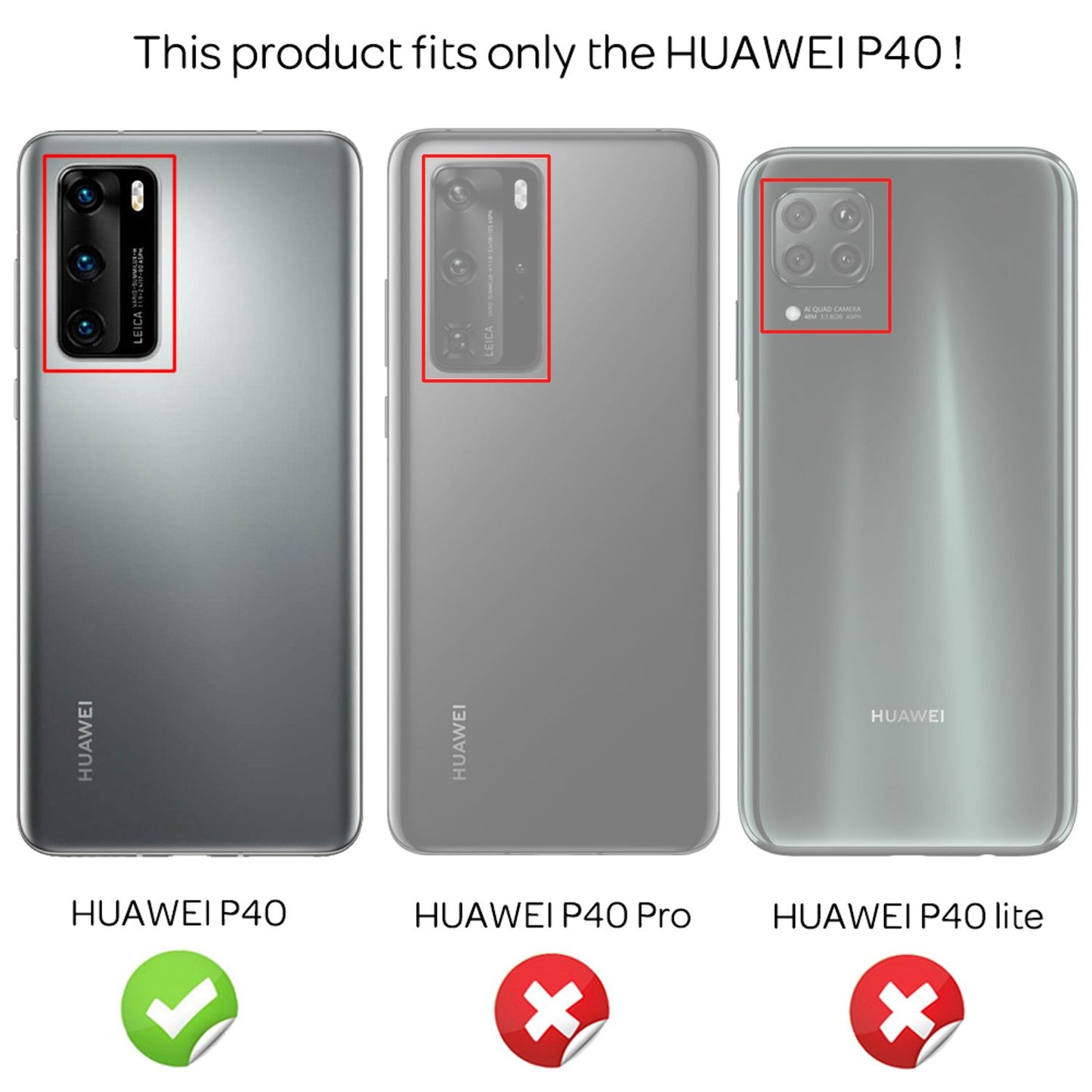 NALIA hart hulstur fyrir Huawei P40, þunnt símahulstur með mattri verndarstuðningi