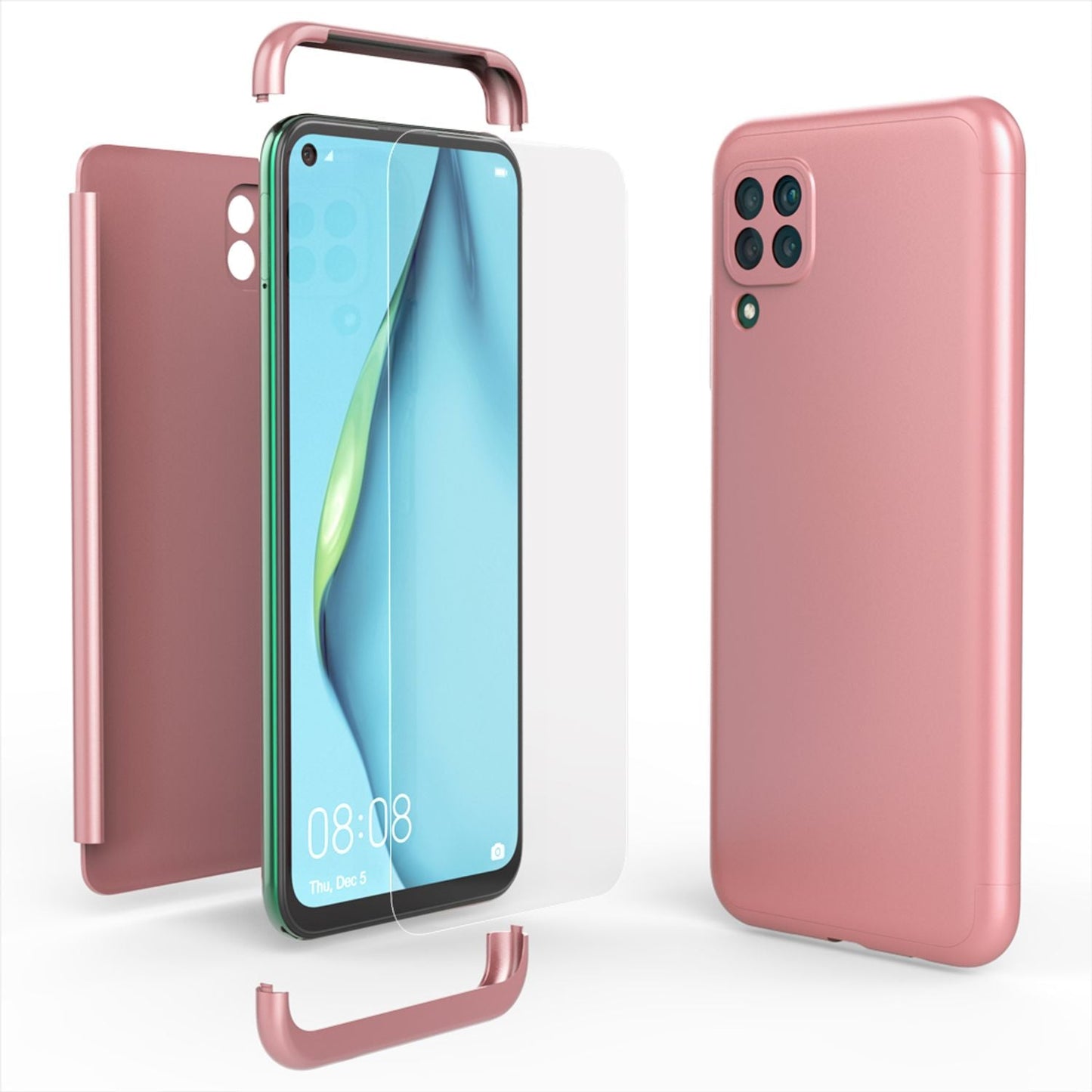 NALIA 360 Degree Phone Case for Huawei P40 lite, Full Cover Case Bumper &amp; Glass