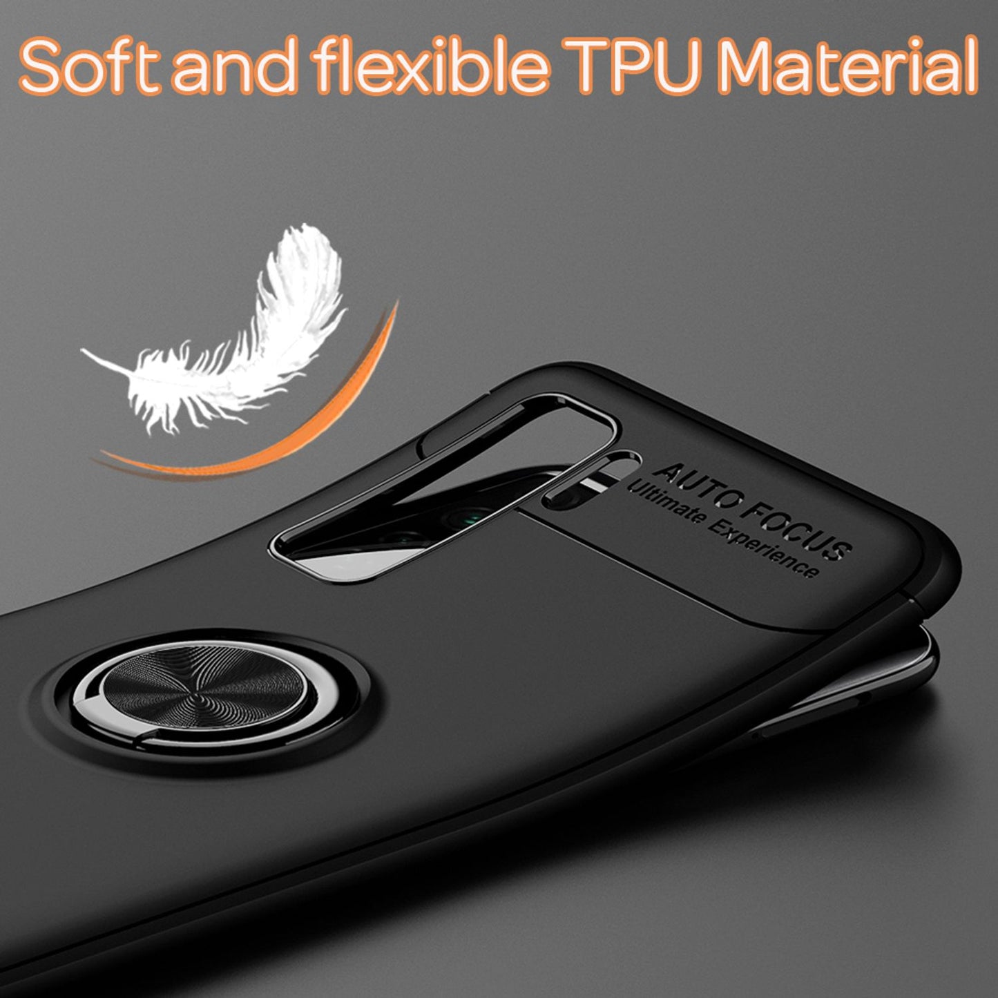 NALIA Ring Phone Case for Huawei P40 lite 5G, Silicone Cover Case with 360° Holder