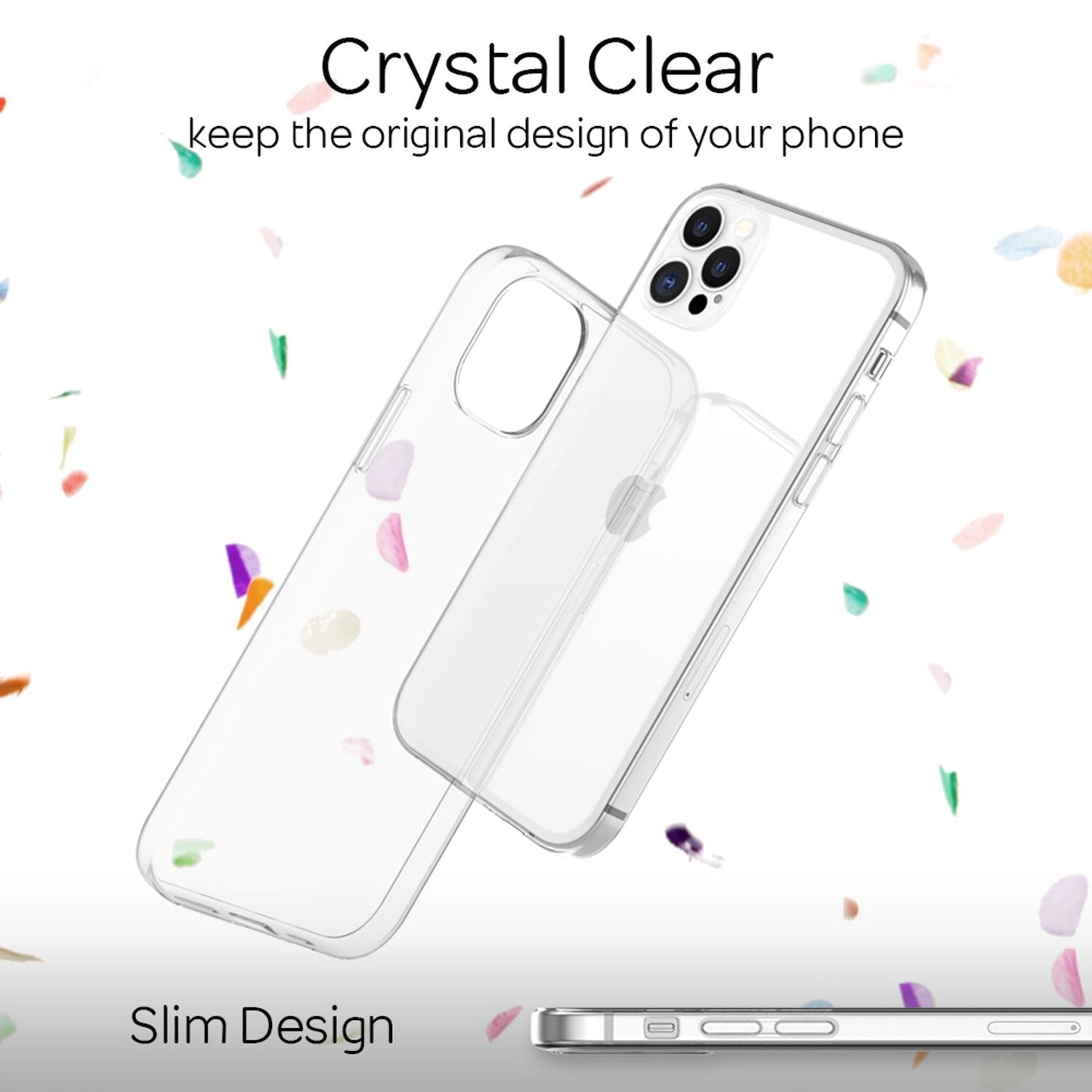 NALIA Phone Case for iPhone 12 Pro Max, Slim Case Cover Protective Bag Clear