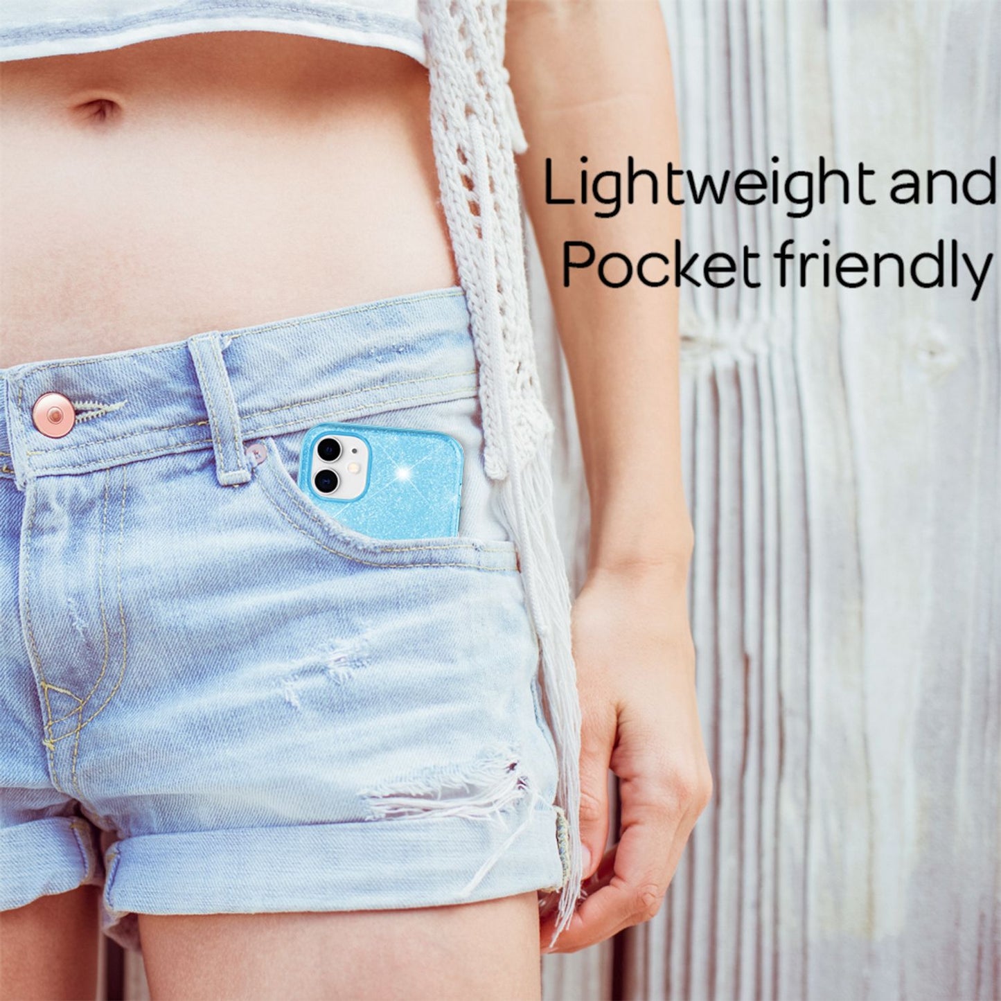 NALIA glitrandi símahulstur fyrir iPhone 12 Mini, Bling hulstur með glitrandi vernd