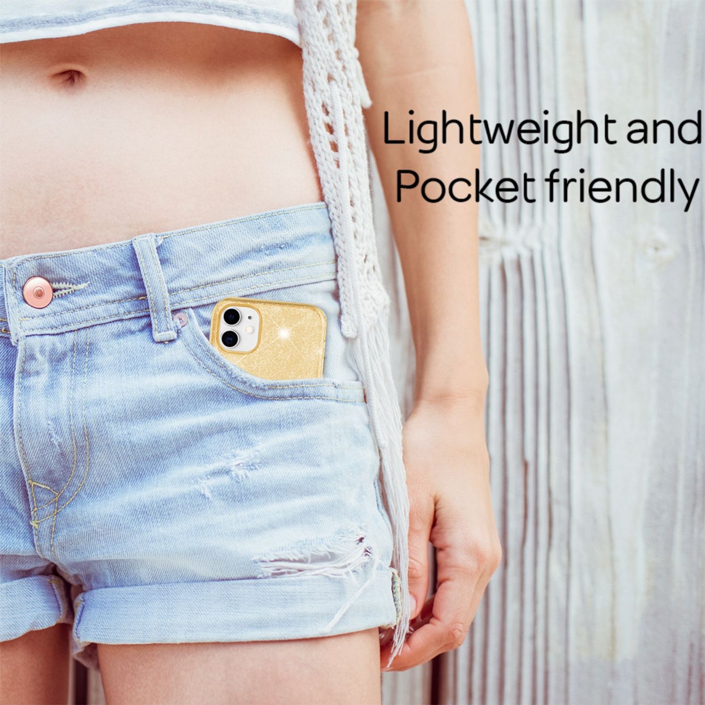 NALIA glitrandi símahulstur fyrir iPhone 12 Mini, Bling hulstur með glitrandi vernd