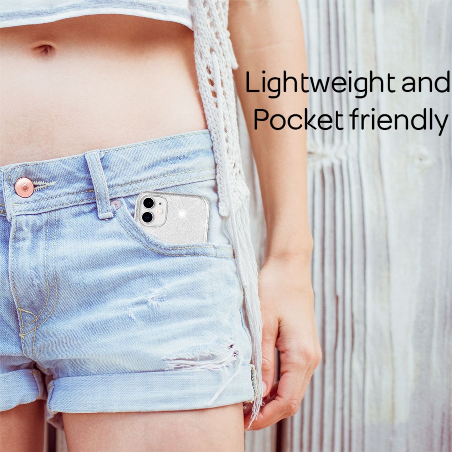 NALIA glitrandi símahulstur fyrir iPhone 12 Mini, Bling hulstur með glitrandi vernd