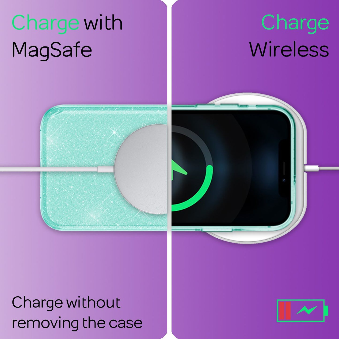 NALIA glitrandi símahulstur fyrir iPhone 12 Mini, Bling hulstur með glitrandi vernd