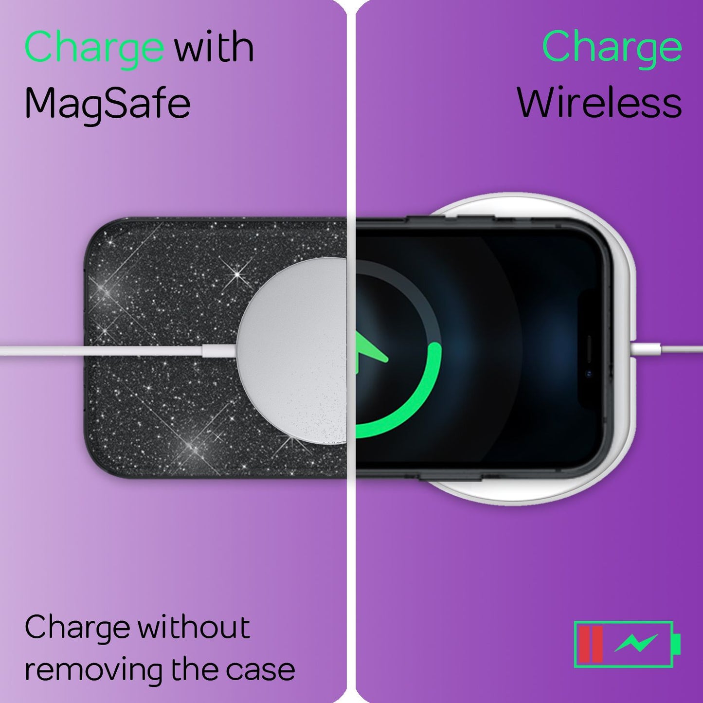 NALIA glitrandi símahulstur fyrir iPhone 12 Mini, Bling hulstur með glitrandi vernd