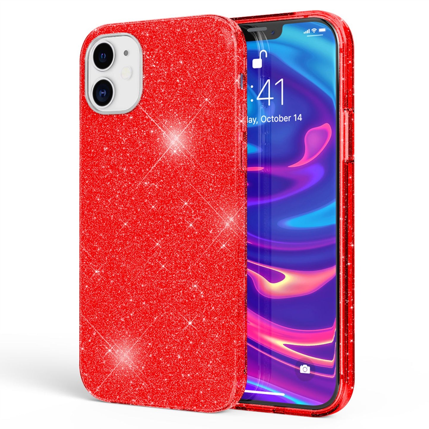 NALIA glitrandi símahulstur fyrir iPhone 12 / 12 Pro, glitrandi hlífðarhulstur