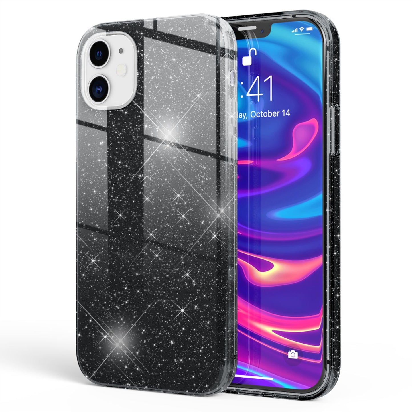 NALIA glitrandi símahulstur fyrir iPhone 12 / 12 Pro, glitrandi hlífðarhulstur