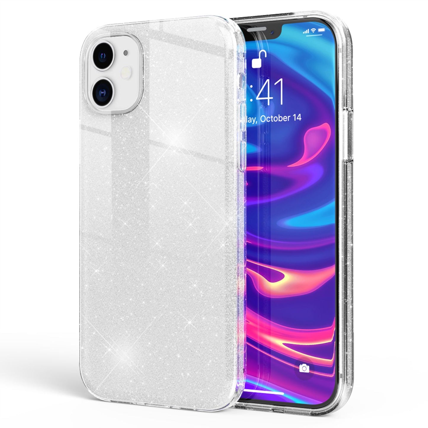 NALIA glitrandi símahulstur fyrir iPhone 12 / 12 Pro, glitrandi hlífðarhulstur