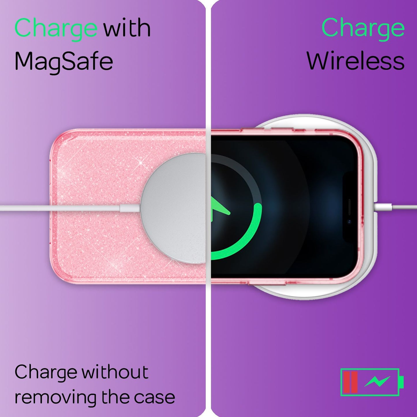 NALIA glitrandi símahulstur fyrir iPhone 12 / 12 Pro, glitrandi hlífðarhulstur