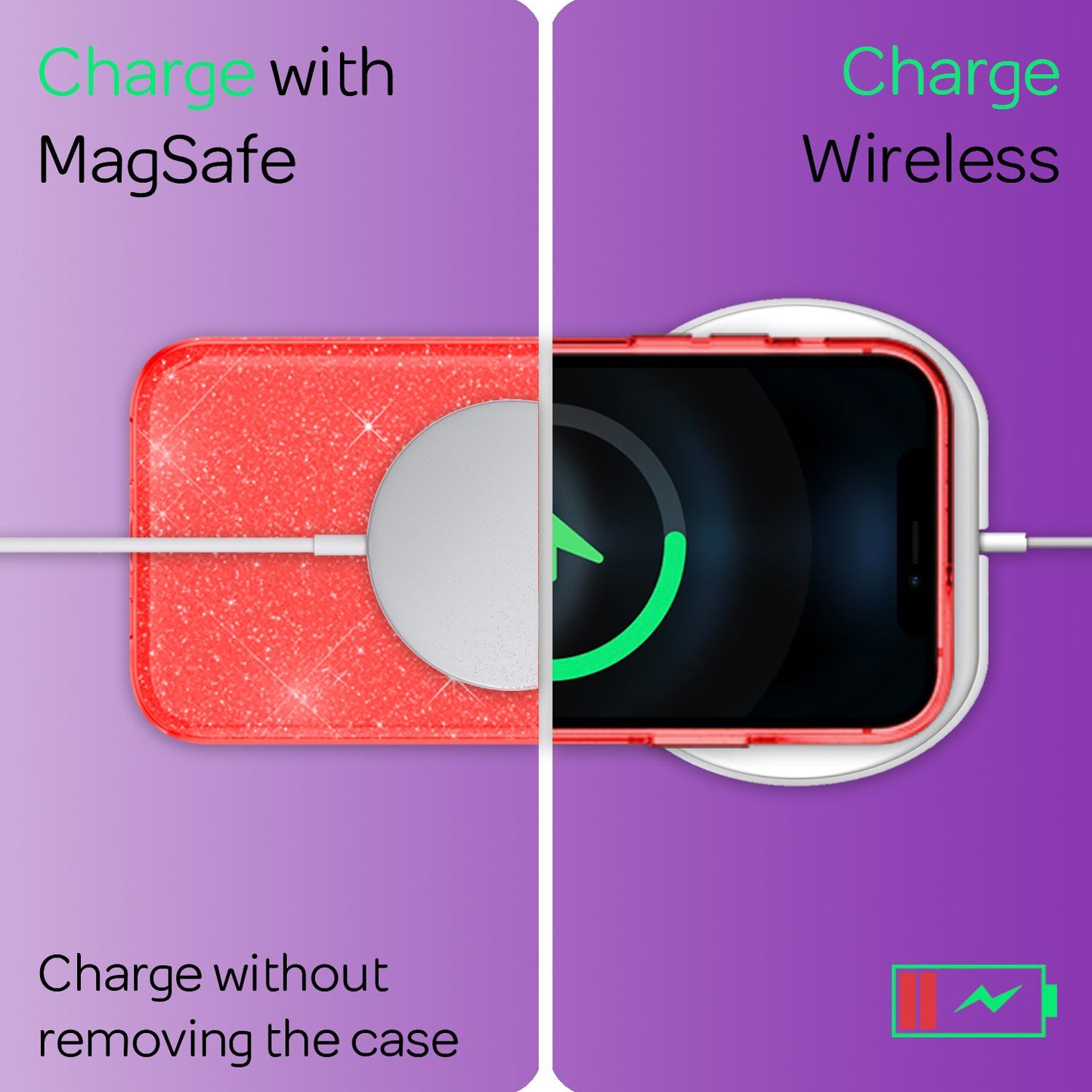 NALIA glitrandi símahulstur fyrir iPhone 12 / 12 Pro, glitrandi hlífðarhulstur