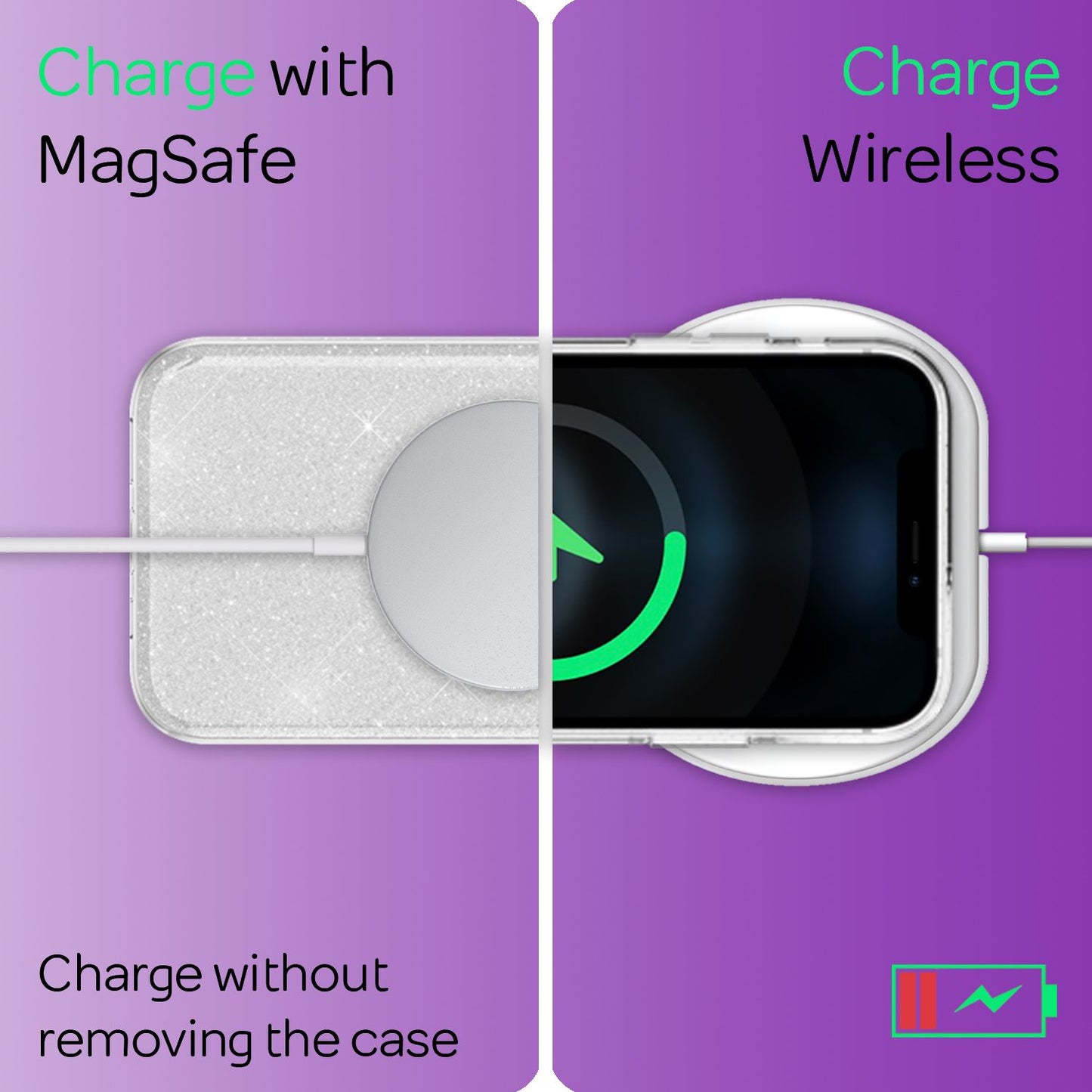 NALIA glitrandi símahulstur fyrir iPhone 12 / 12 Pro, glitrandi hlífðarhulstur