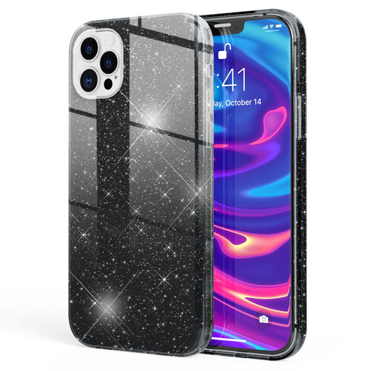 NALIA glitrandi símahulstur fyrir iPhone 12 Pro Max, Bling hulstur með glitrandi stuðara