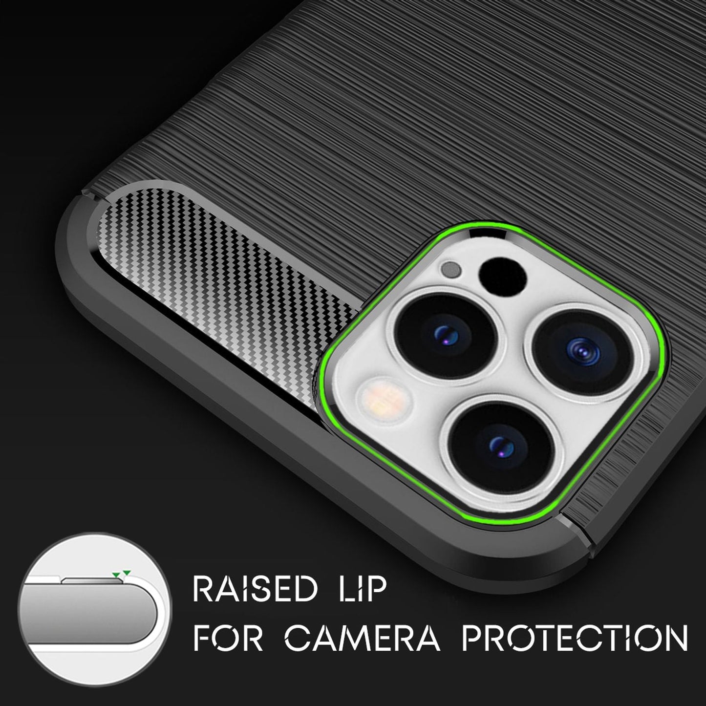 NALIA Carbon Case for iPhone 12 Pro Max, Silicone Phone Case Cover Protective Bag