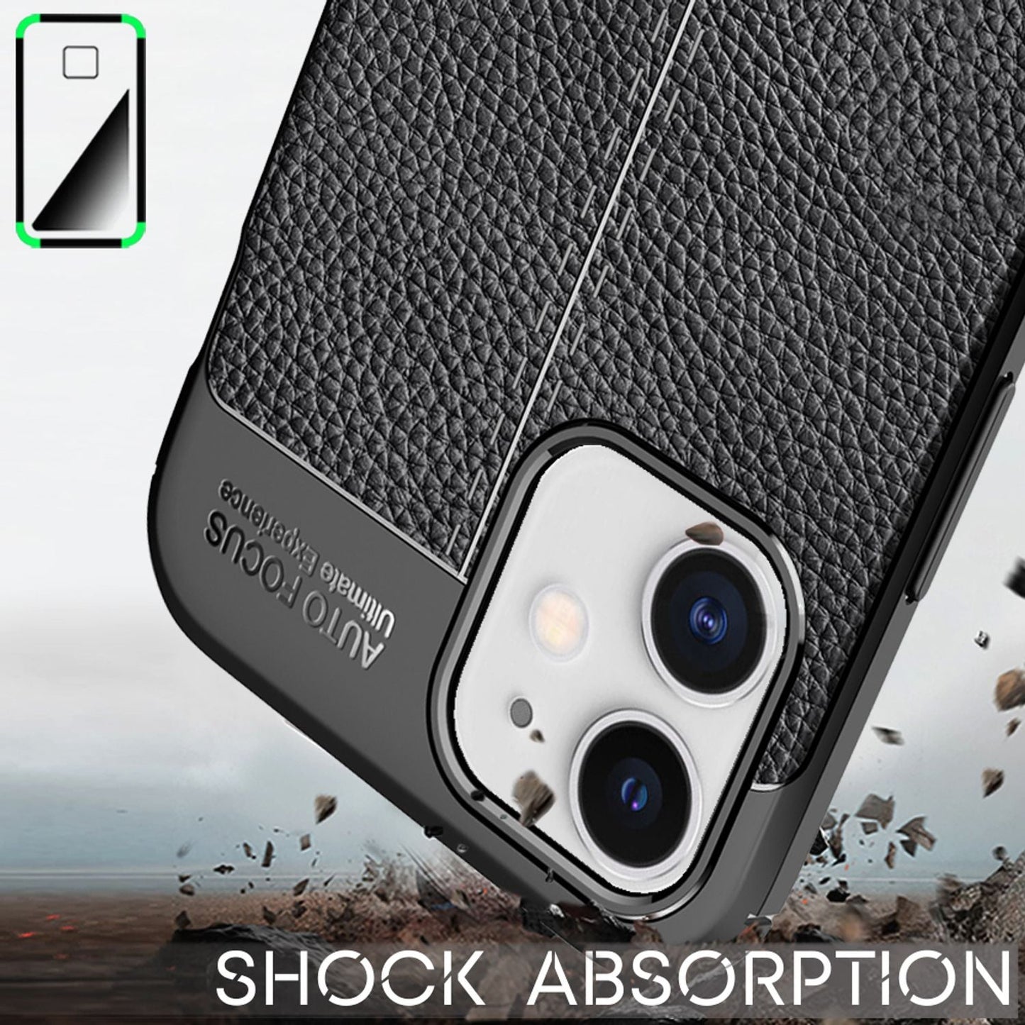 NALIA leðurhulstur fyrir iPhone 12 / iPhone 12 Pro, sílikon símahulstur