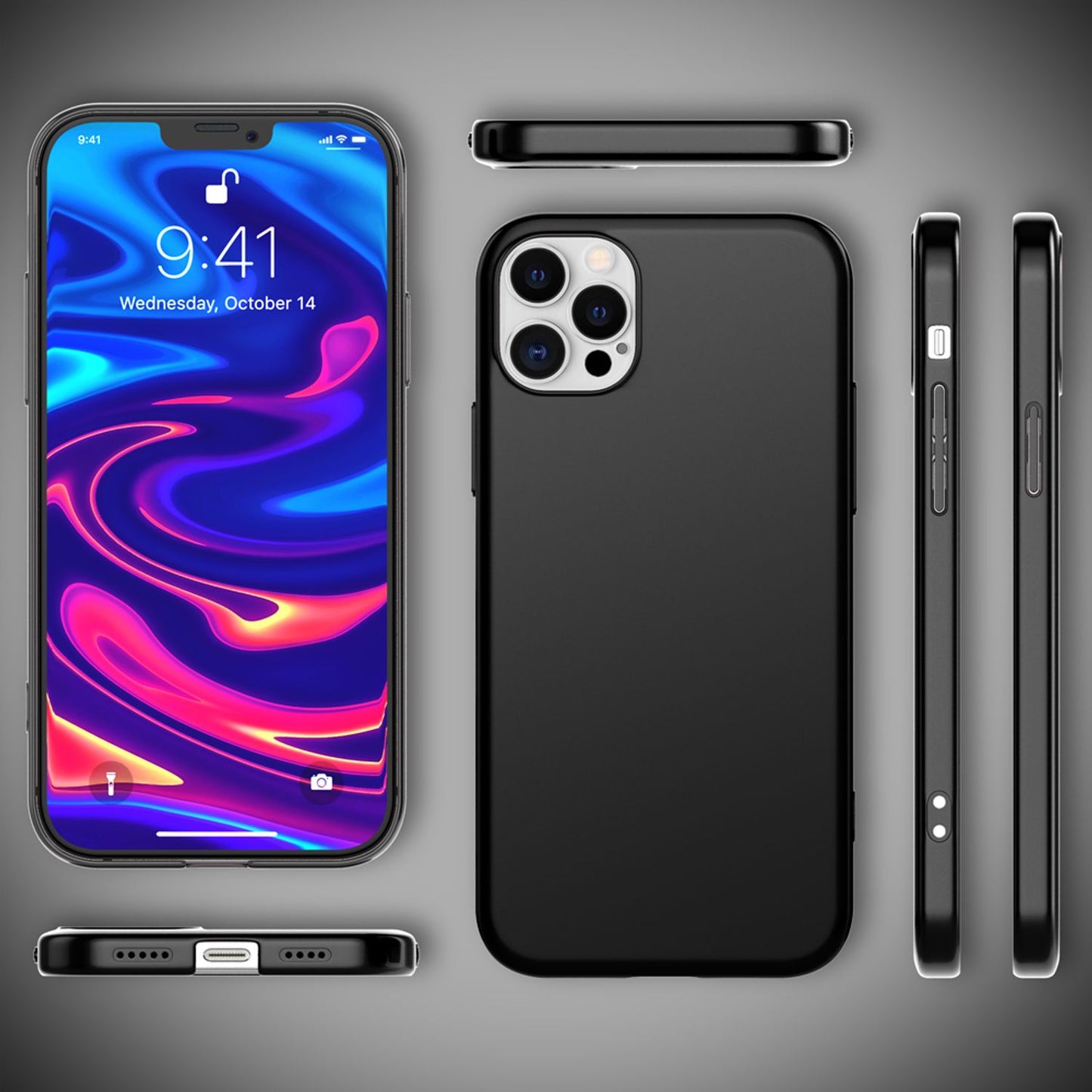 NALIA Hard Case for iPhone 12 Pro Max, Slim Cover Phone Case Protective Bag Pouch