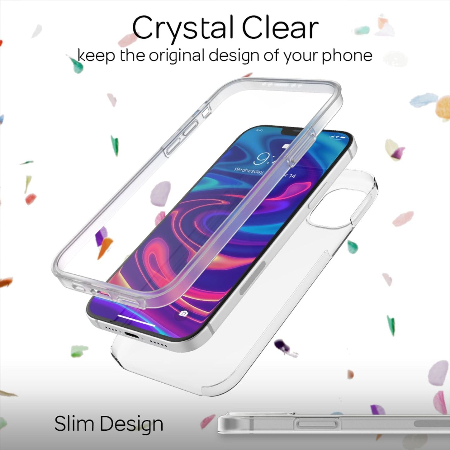 NALIA 360° símahulstur fyrir iPhone 12 Pro Max, heilhlíf með skjávörn