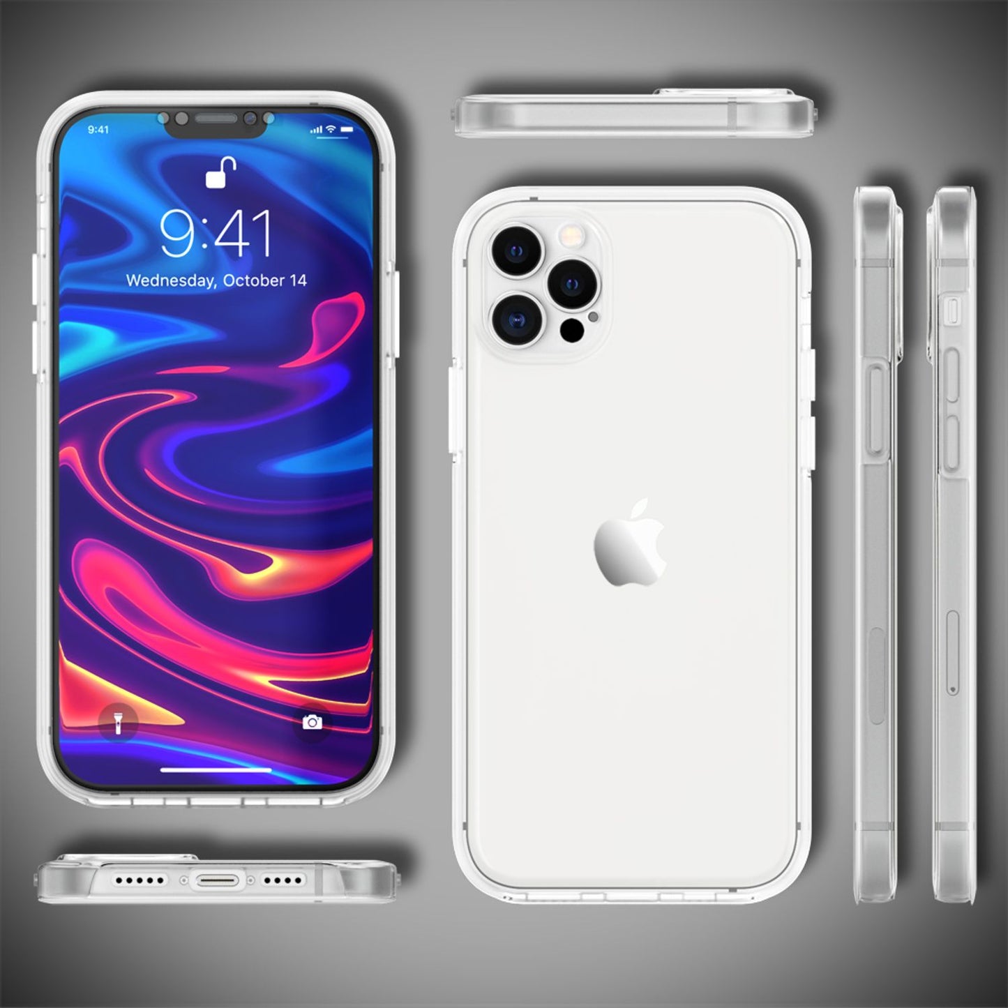 NALIA 360° símahulstur fyrir iPhone 12 Pro Max, heilhlíf með skjávörn