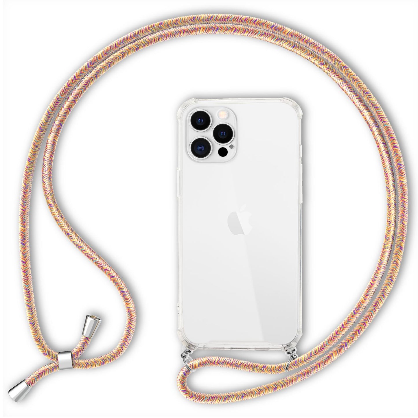 NALIA Phone Case with Chain for iPhone 12 Pro Max, Hard Case Cord Cover Bumper