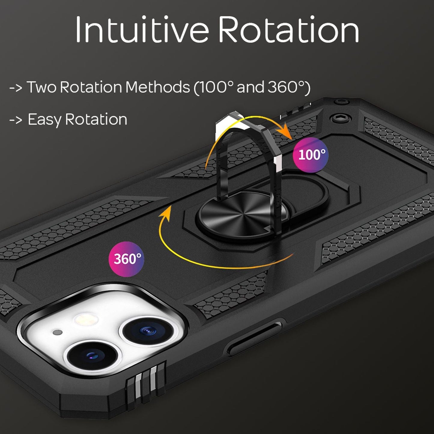 NALIA Ring Case for iPhone 12 mini, Silicone Cover Hard Case Phone Protective Bag