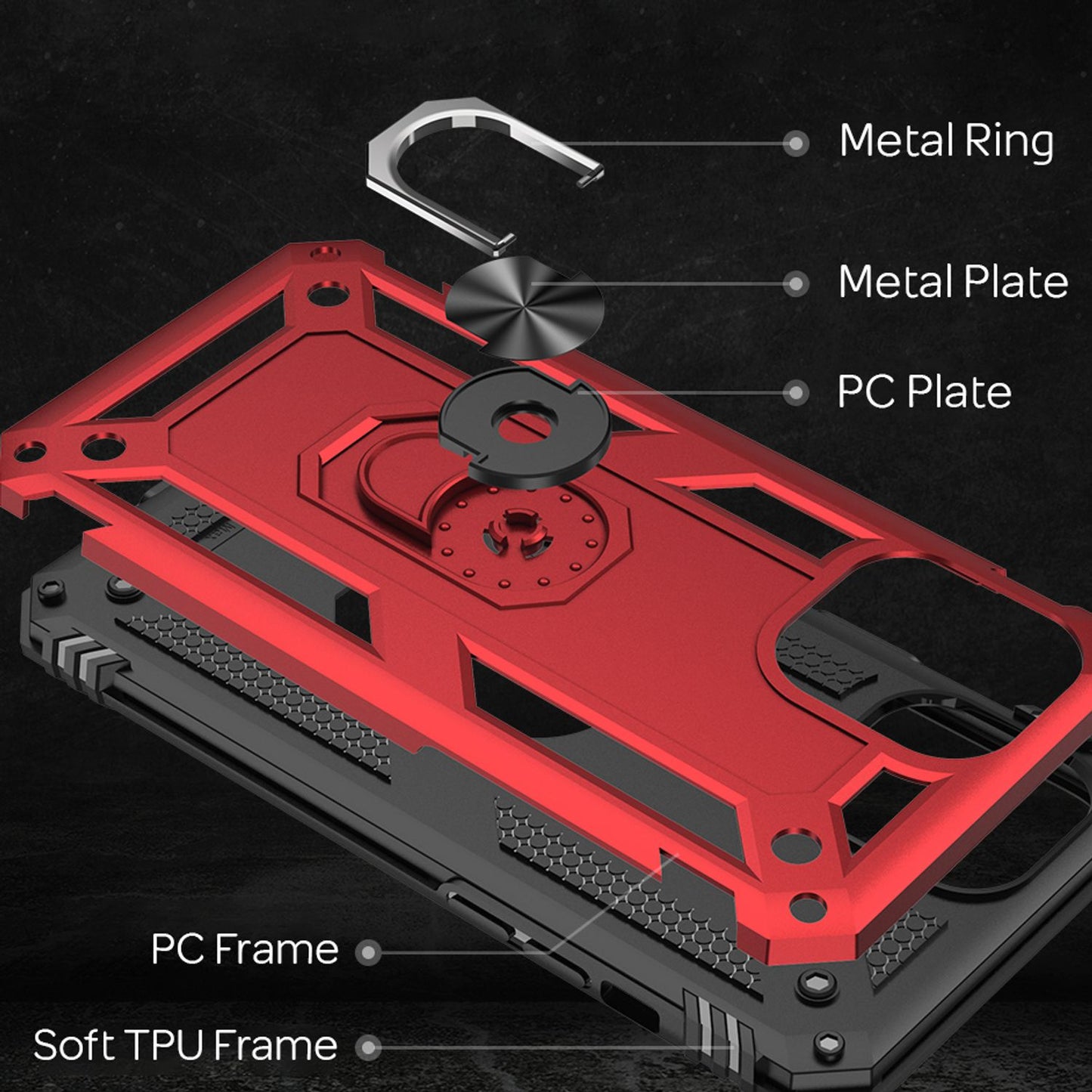 NALIA Ring Case for iPhone 12 mini, Silicone Cover Hard Case Phone Protective Bag