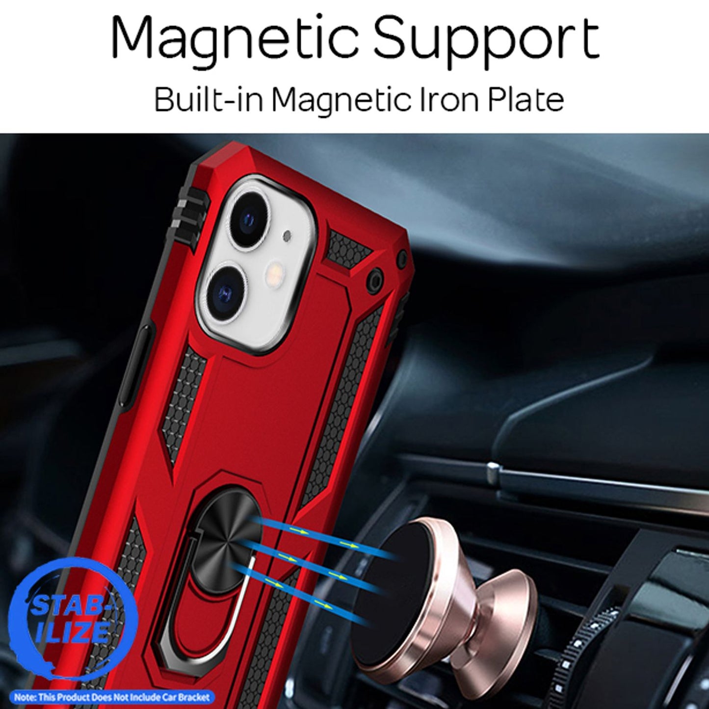 NALIA Ring Case for iPhone 12 mini, Silicone Cover Hard Case Phone Protective Bag