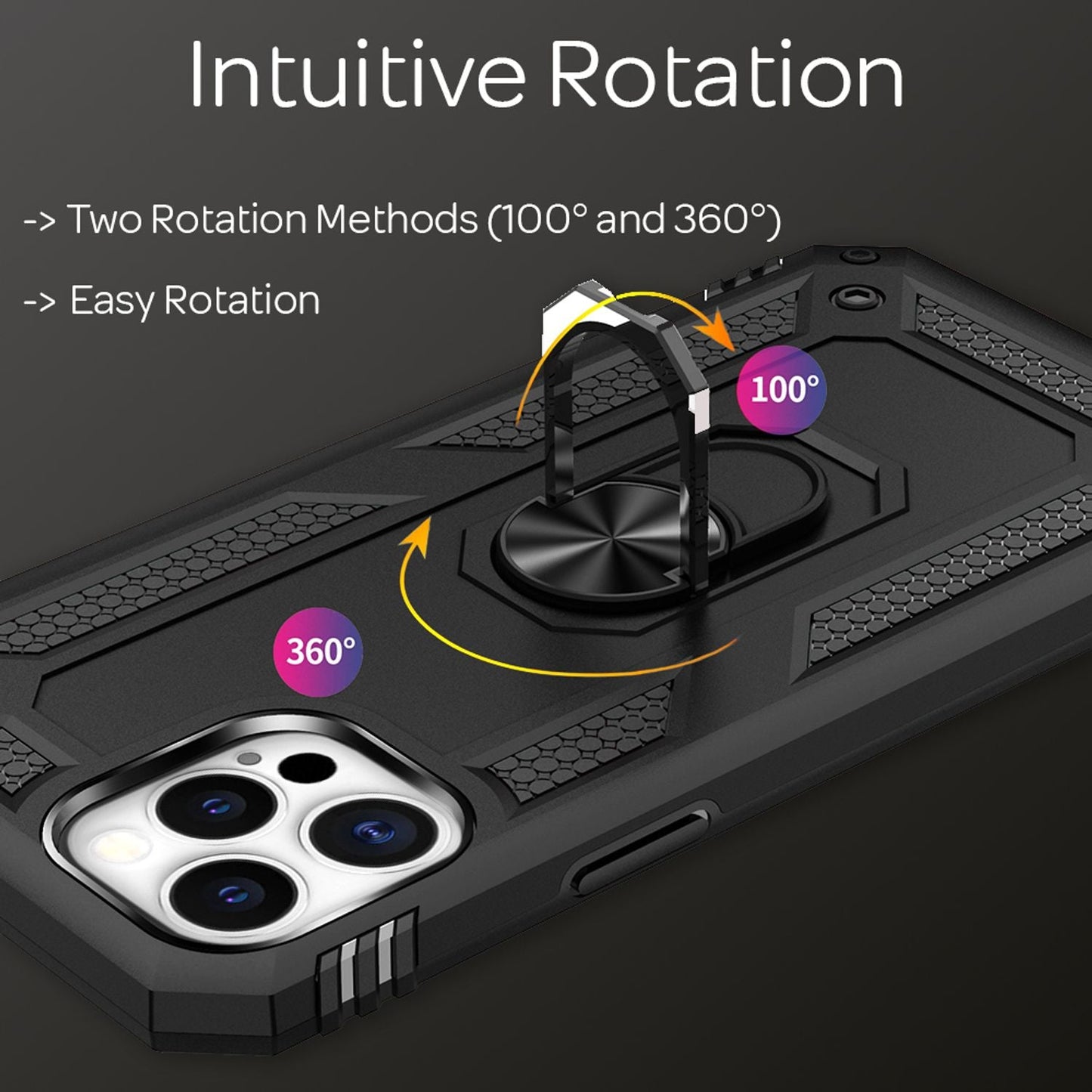 NALIA Ring Case fyrir iPhone 12 Pro Max, sílikon hulstur, hart hulstur, þunnt símahulstur