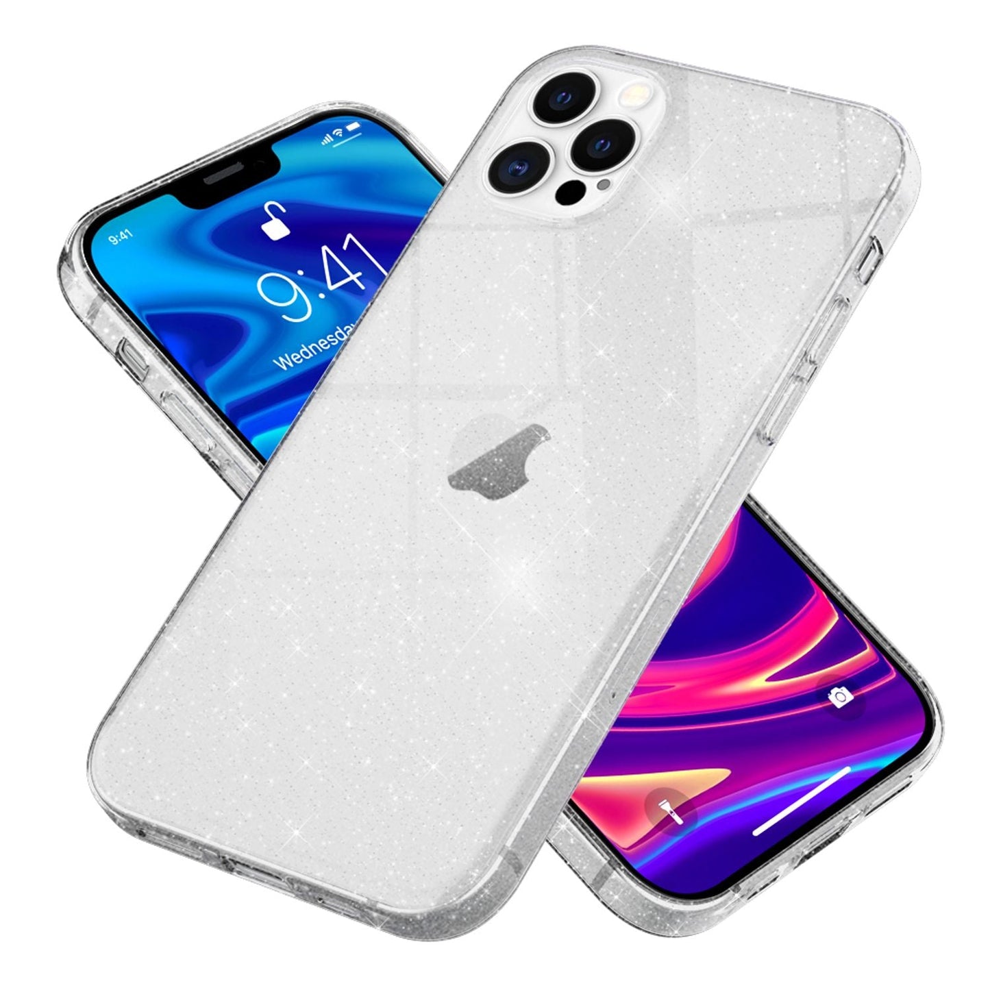 NALIA Glitter Case for iPhone 12 Pro Max, Bling Phone Cover Protective Glitter Case