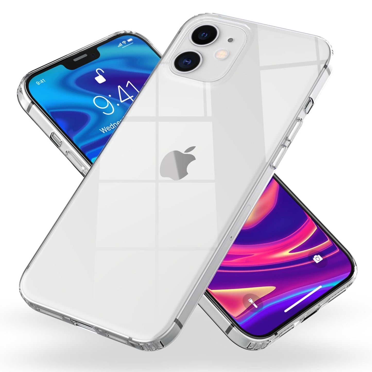 NALIA símahulstur fyrir iPhone 12 mini, hart hulstur og sílikonhlífðarhulstur